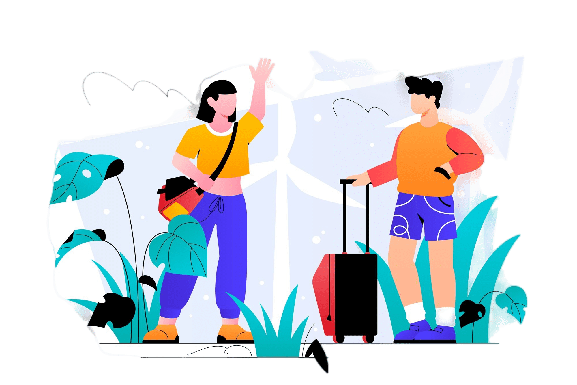 gradient sustainable travel illustration