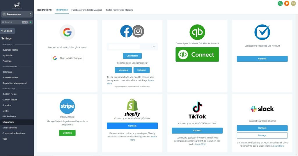 GHL vs FlowTrack 3 gohighlevel integrations 1024x536 1